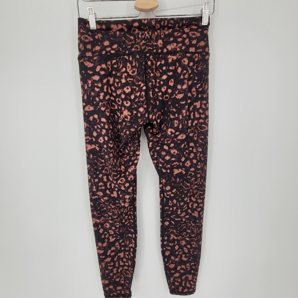 VARLEY Luna High Rise 7/8 textured animal print black brown orange size Medium - Picture 4 of 8